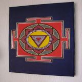 Kali Yantra with Amber Oil, Blue Background